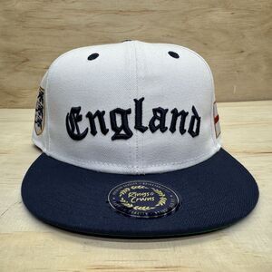NEW England Rings Crwns Country Pride Three Lions Snapback Cap Hat White Blue